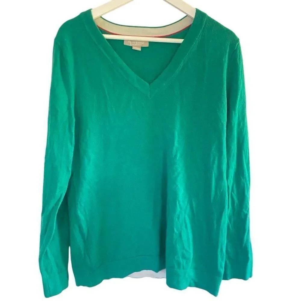Banana republic extra fine Marino wolf size XL, long sleeve green V-neck